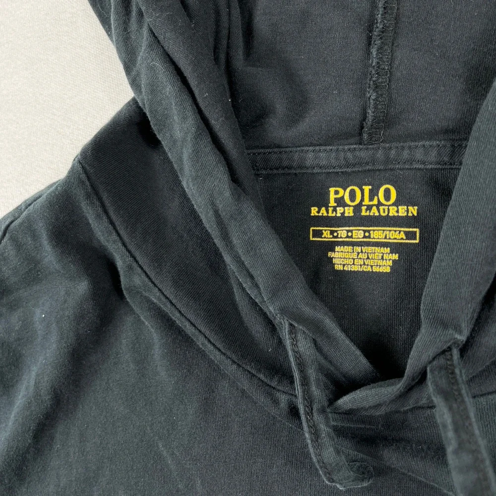 Polo Ralph Lauren Hoodie Long Sleeve T-Shirt Black Red Pony Men XL